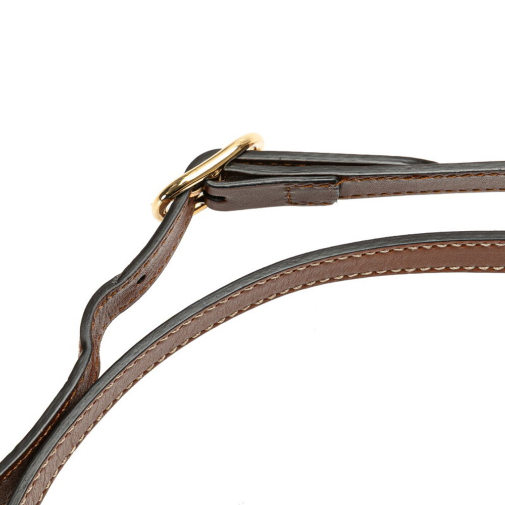 GUCCI Authentic Brown Leather Shoulder Bag - Picture 4 of 11